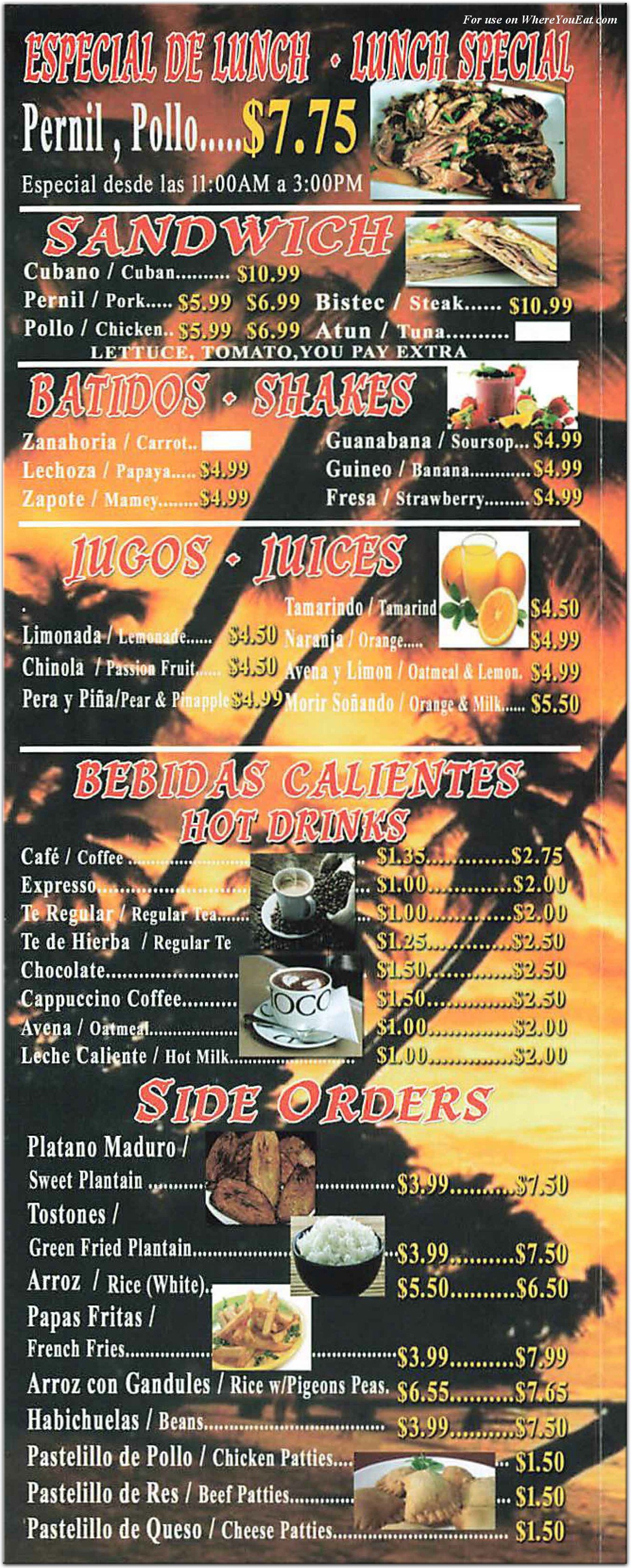 menu
